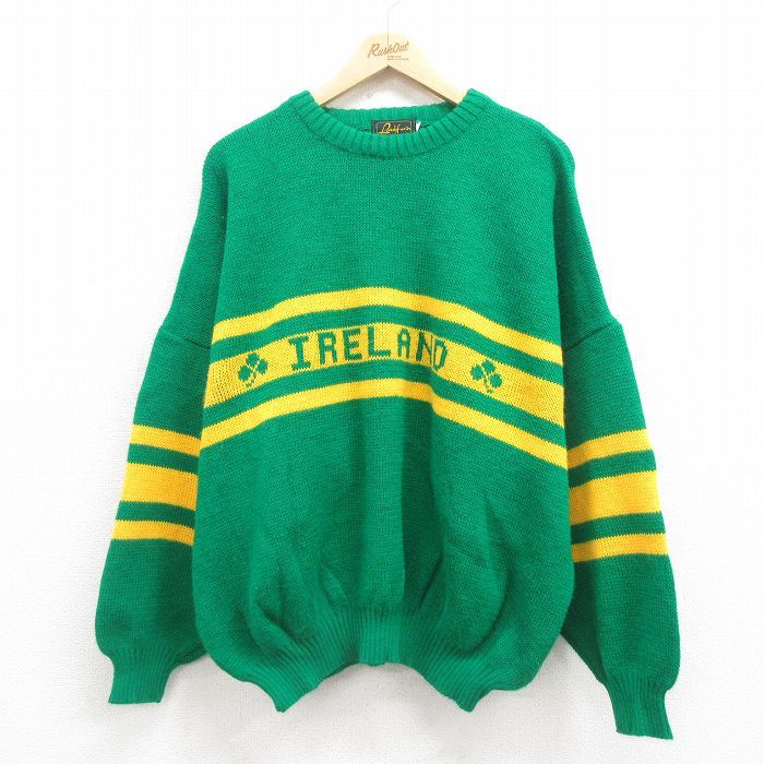 【50%OFF】90s 長袖セーター グリーン XL | 古着