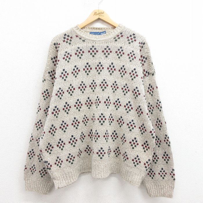 【50%OFF】タウンクラフト 90s 長袖セーター カーキ XL | 古着