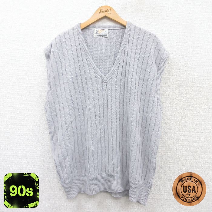 ロンドンフォグ 90s ニットベスト グレー XL | 古着