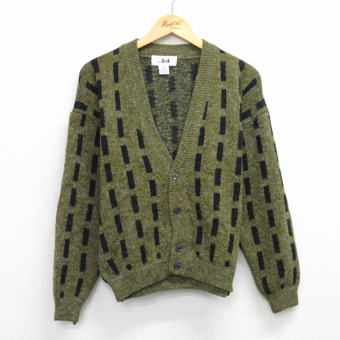 L★古着 長袖 ニット カーディガン メンズ 90年代 90s 緑系他 グリーン 25sep29 中古 トップス