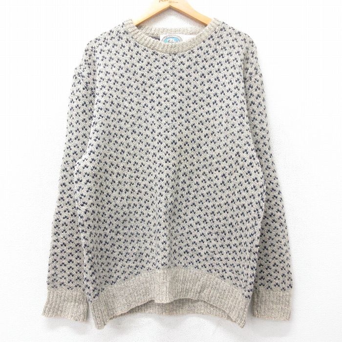 【50%OFF】90s 長袖セーター バーズアイ グレー L | 古着
