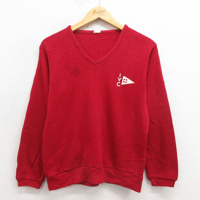 【50%OFF】チャンピオン 70s 長袖セーター IYC バーガンディ S | 古着