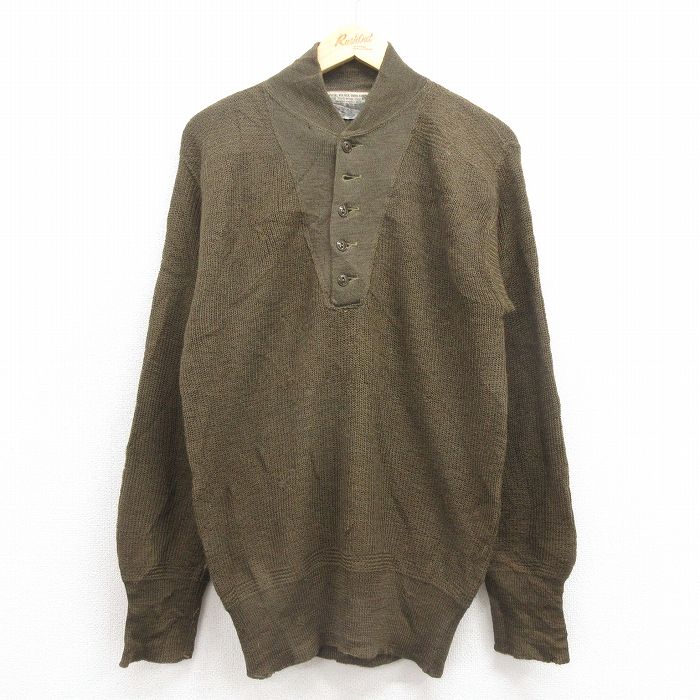 M★古着 長袖 ビンテージ セーター メンズ 50年代 50s ミリタリー ウール USA製 緑 グリーン 【spe】 25sep30 中古 ニット トップス