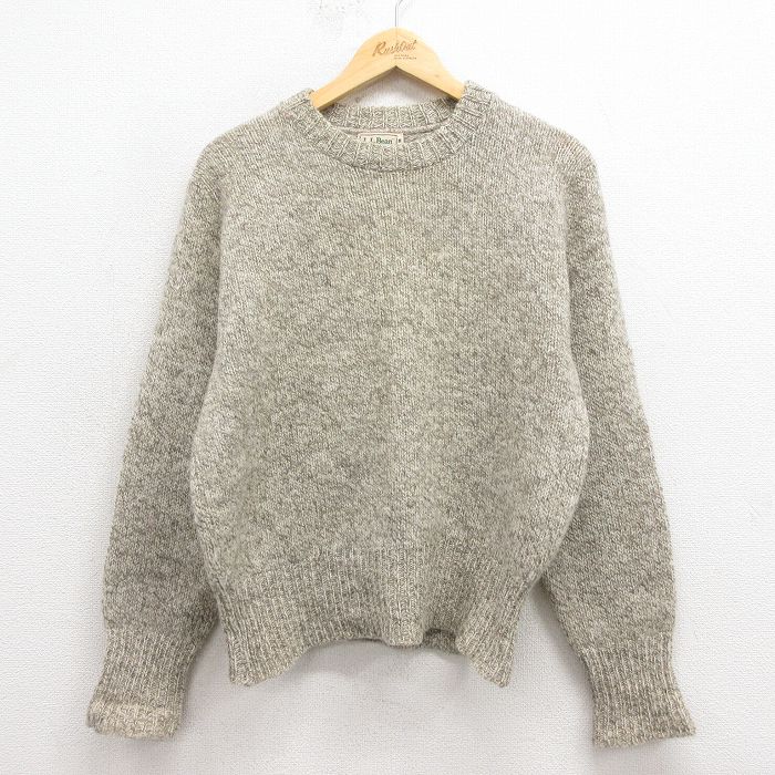M★古着 エルエルビーン LLBEAN 長袖 セーター メンズ 80年代 80s クルーネック 生成り 25sep30 中古 ニット トップス