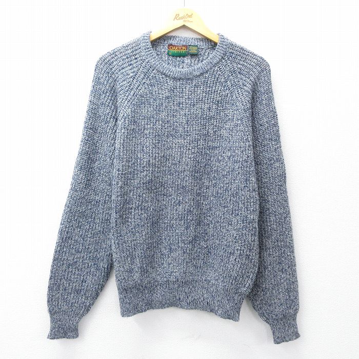 L★古着 長袖 セーター メンズ 90年代 90s 無地 ラグラン アクリル クルーネック グレー他 25oct01 中古 ニット トップス