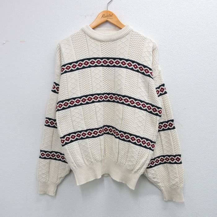90s 長袖セーター ホワイト M | 古着