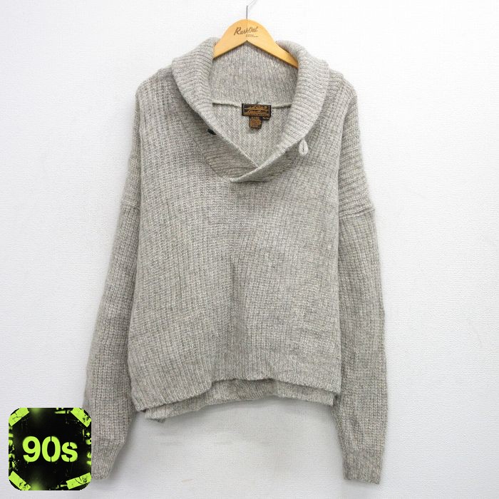 【50%OFF】エディーバウアー 90s ショールカラーセーター グレー XL | 古着