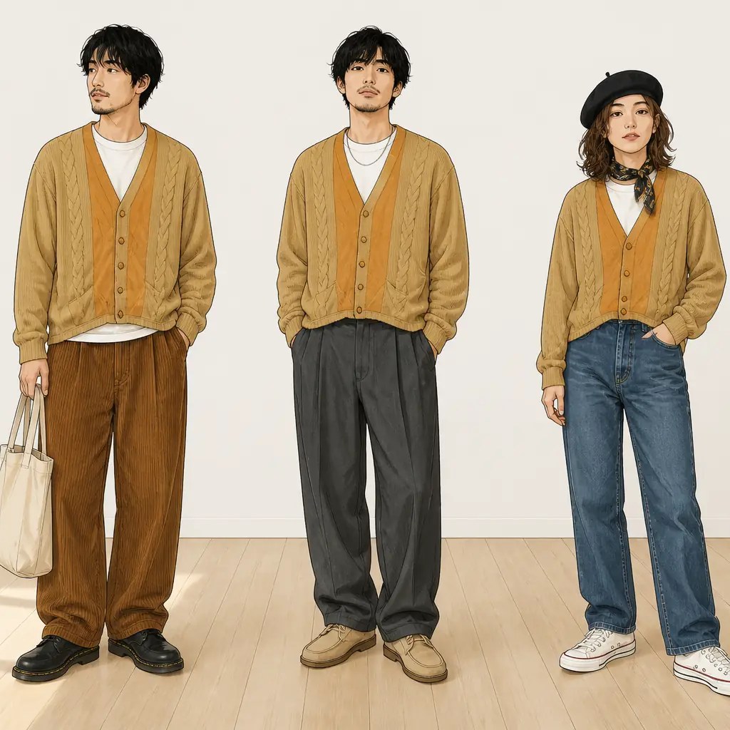 古着通販 S☆古着 長袖 ビンテージ ニット カーディガン メンズ 70年代