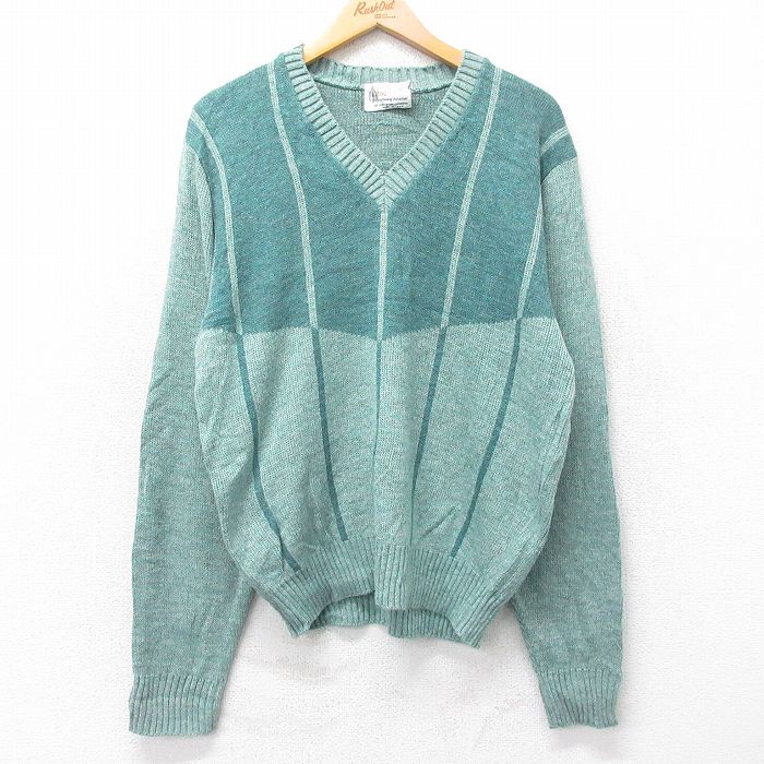 【50%OFF】ロンドンフォグ 90s 長袖セーター グリーン M | 古着
