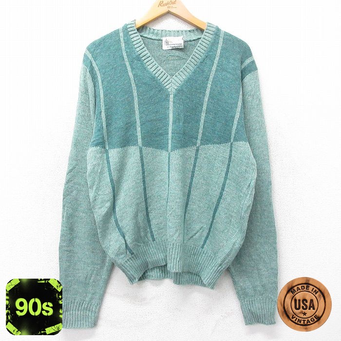 ロンドンフォグ 90s 長袖セーター グリーン M | 古着