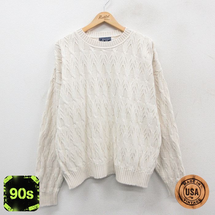 90s 長袖セーター ホワイト XL | 古着