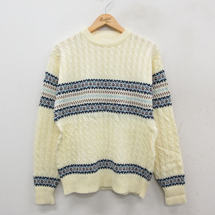 マックレガー 80s 長袖セーター ケーブル 生成り ベージュ M | 古着