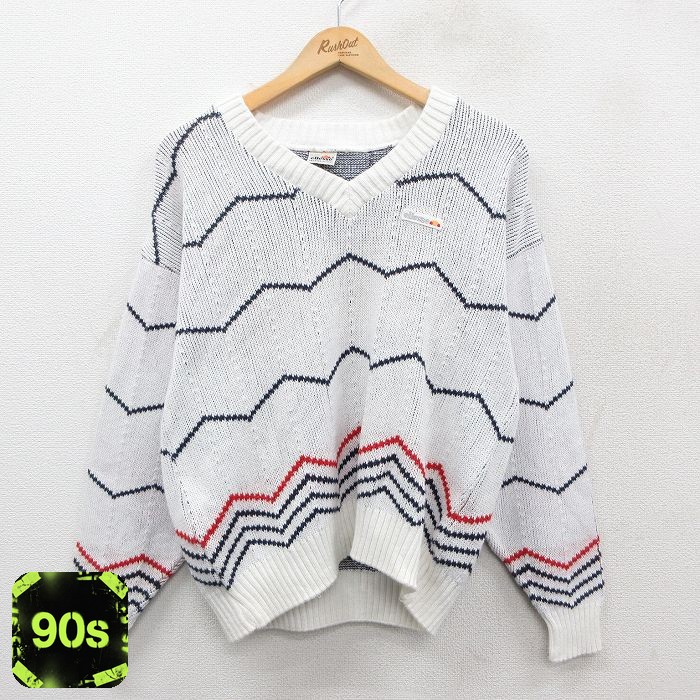 【50%OFF】エレッセ 90s 長袖セーター ホワイト M | 古着