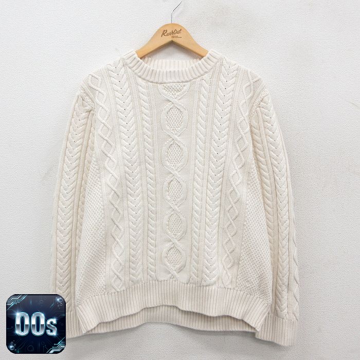 【50%OFF】エルエルビーン 00s 長袖セーター ケーブル 生成り ベージュ XL | 古着