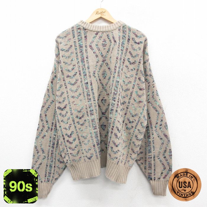90s 長袖セーター カーキ XL | 古着