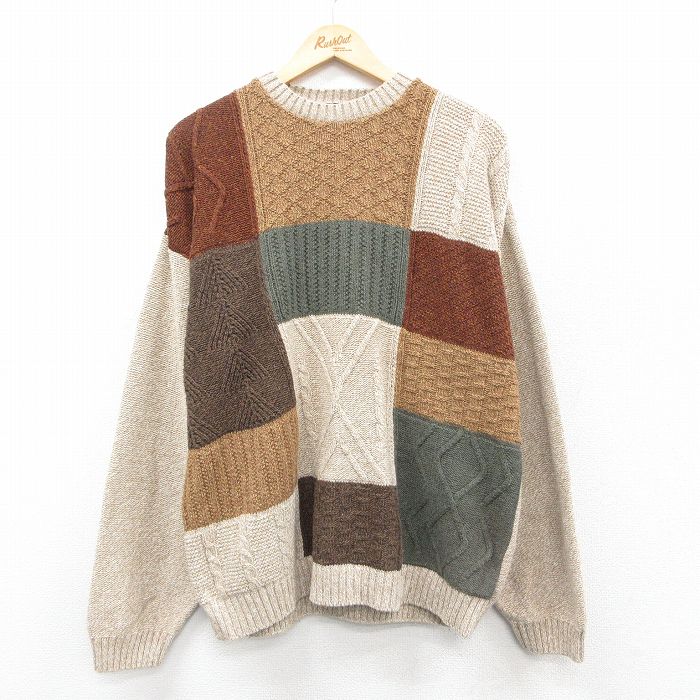 【50%OFF】リバティ 90s 長袖セーター ベージュ XL | 古着