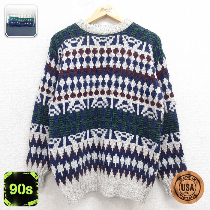 90s 長袖セーター ネイビー M | 古着