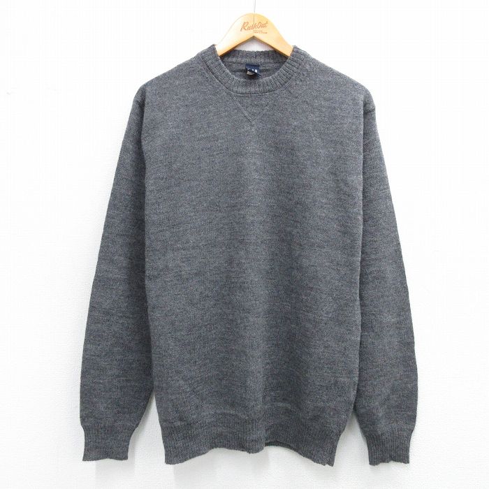 M★古着 ギャップ GAP 長袖 セーター メンズ 00年代 00s ウール クルーネック グレー 25nov15