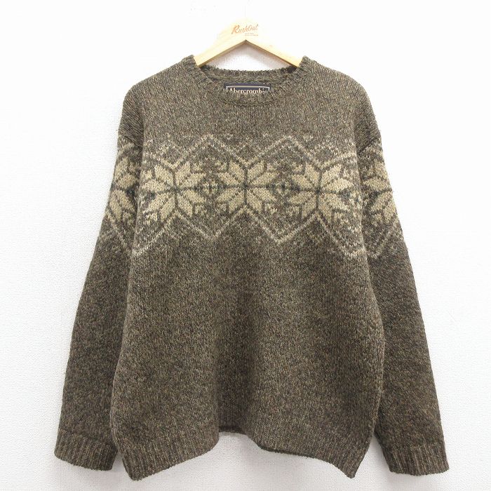 アバクロンビー 00s 長袖セーター 雪柄 ベージュ L | 古着