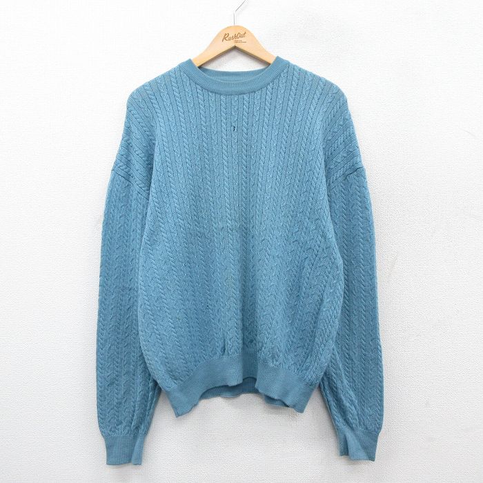 ブルックスブラザーズ 90s 長袖セーター ケーブル ネイビー XL | 古着