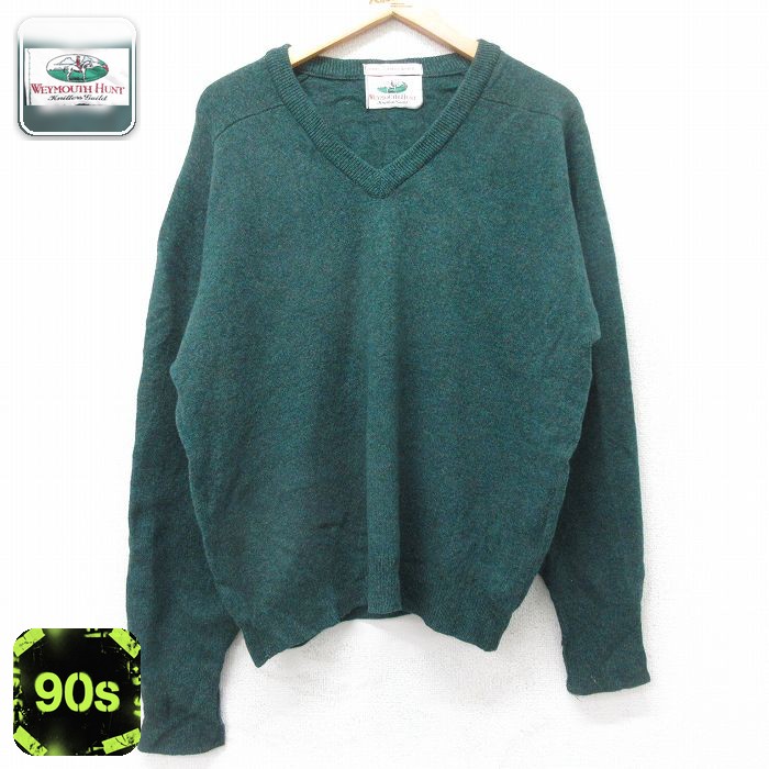 90s 長袖セーター 霜降り グリーン L | 古着