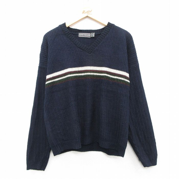 90s 長袖セーター ネイビー L | 古着