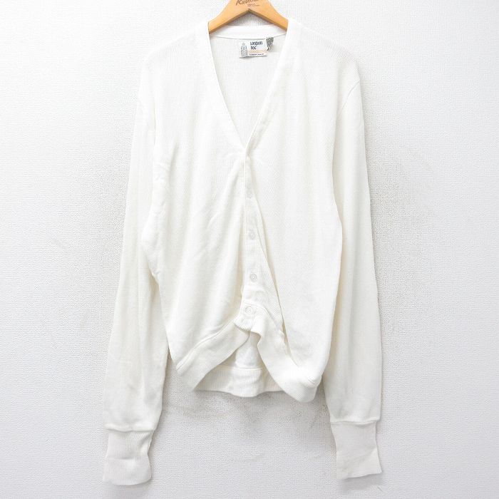 ロンドンフォグ 90s 長袖カーディガン ホワイト XL | 古着