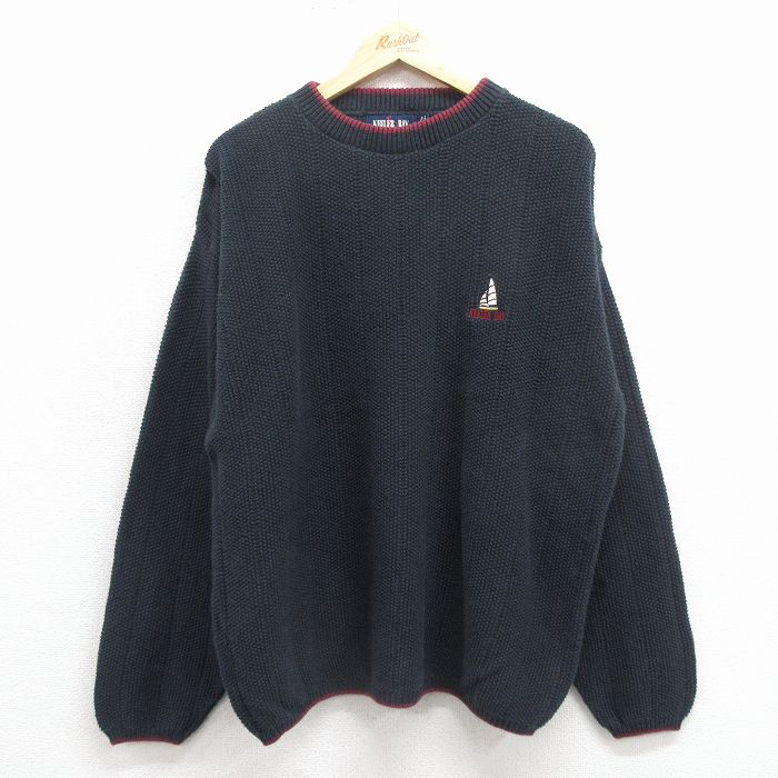 90s 長袖セーター ヨット ブラック XL | 古着