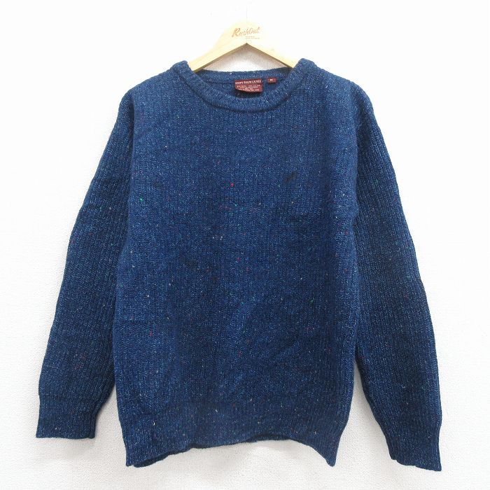 M★古着 ラルフローレン チャップス 長袖 ブランド セーター メンズ 80年代 80s クルーネック 紺 25dec02