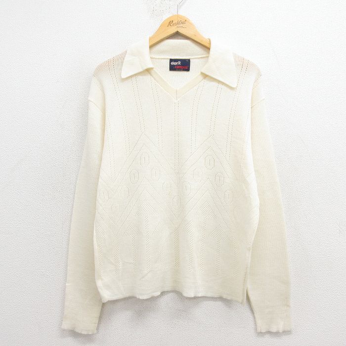 キャンパス 80s 長袖セーター ホワイト M | 古着