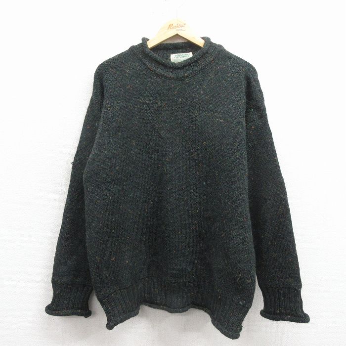 エルエルビーン 90s ウールセーター モックネック グリーン L | 古着