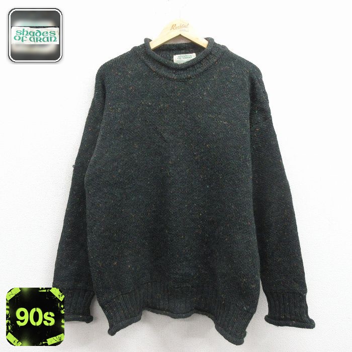 エルエルビーン 90s ウールセーター モックネック グリーン L | 古着
