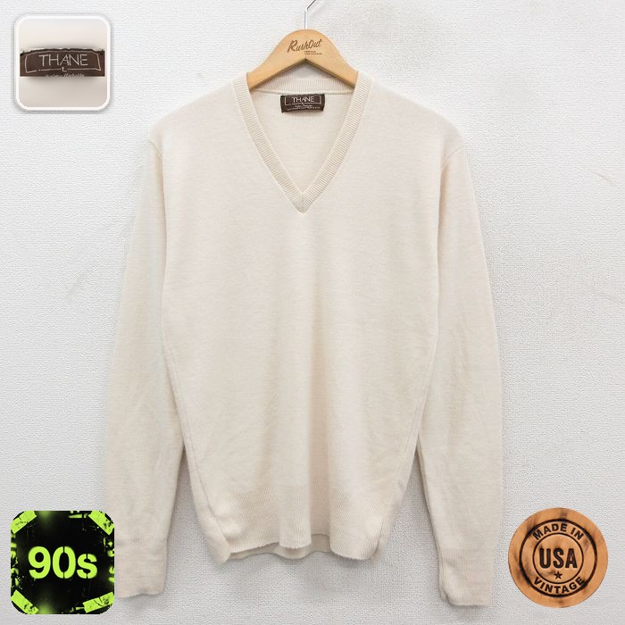 【50%OFF】90s 長袖セーター 薄ベージュ S | 古着