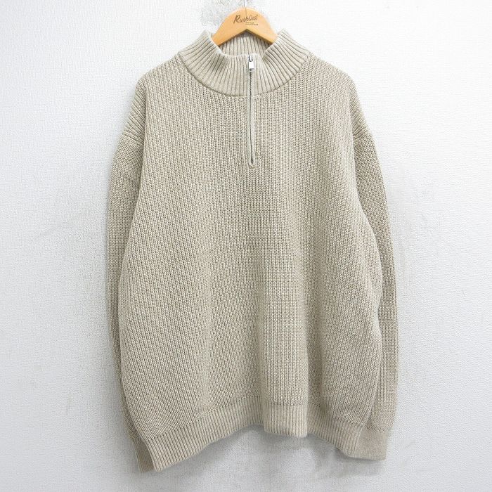 オールドネイビー 00s 長袖ハーフジップセーター ベージュ XL | 古着