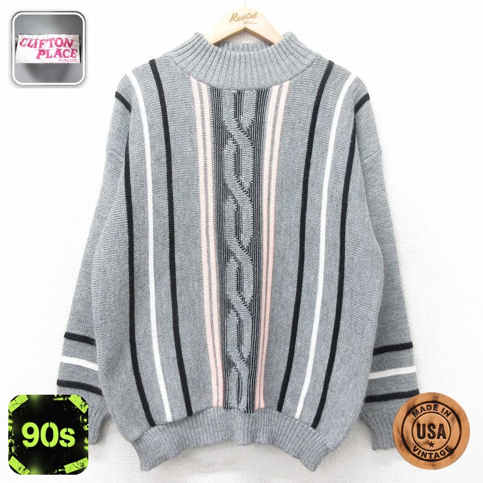 【50%OFF】90s 長袖セーター グレー M | 古着
