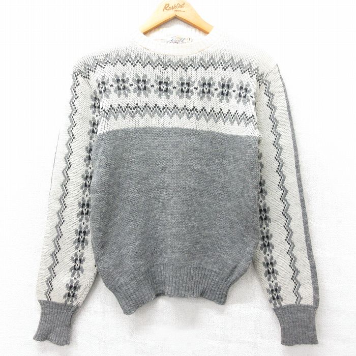 【50%OFF】70s 長袖セーター グレー XS | 古着