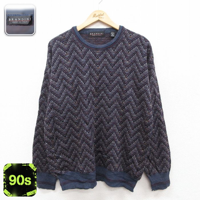 90s 長袖セーター ネイビー L | 古着