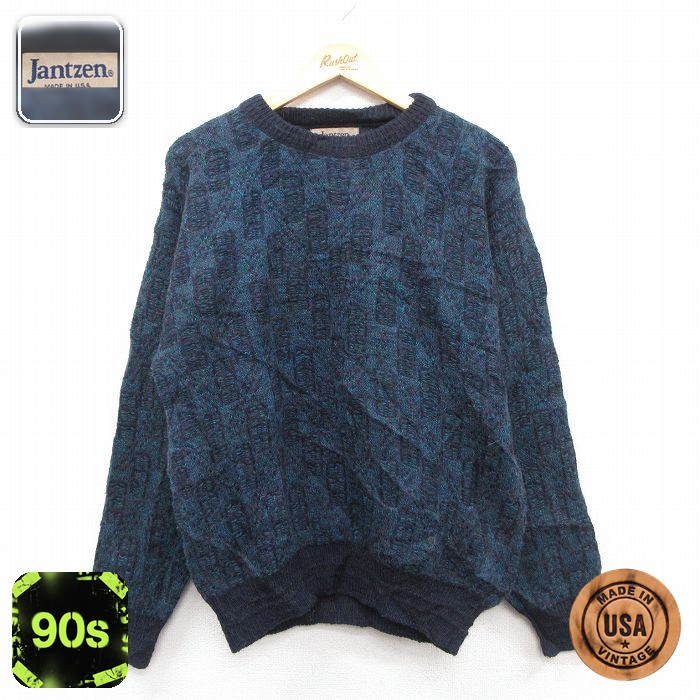 【50%OFF】ジャンセン 90s 長袖セーター ネイビー L | 古着