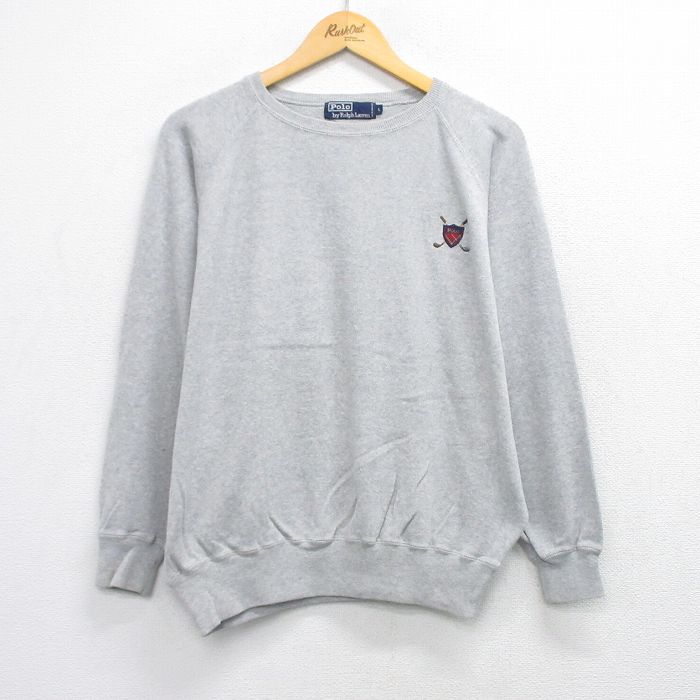 ラルフローレン 90s 長袖セーター ワンポイントロゴ グレー XL | 古着