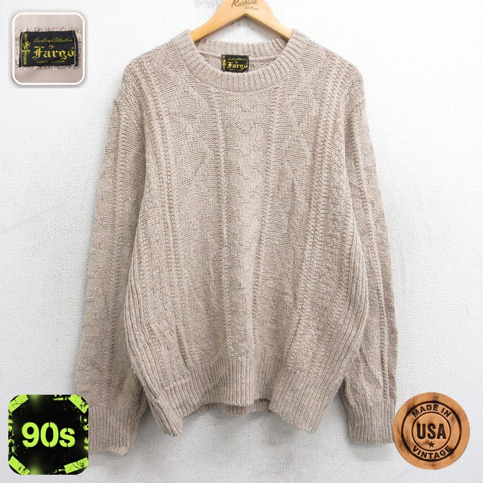 【50%OFF】90s 長袖セーター ベージュ L | 古着