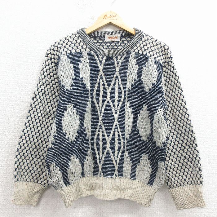 TUNDRA 90s 長袖セーター ネイビー S | 古着