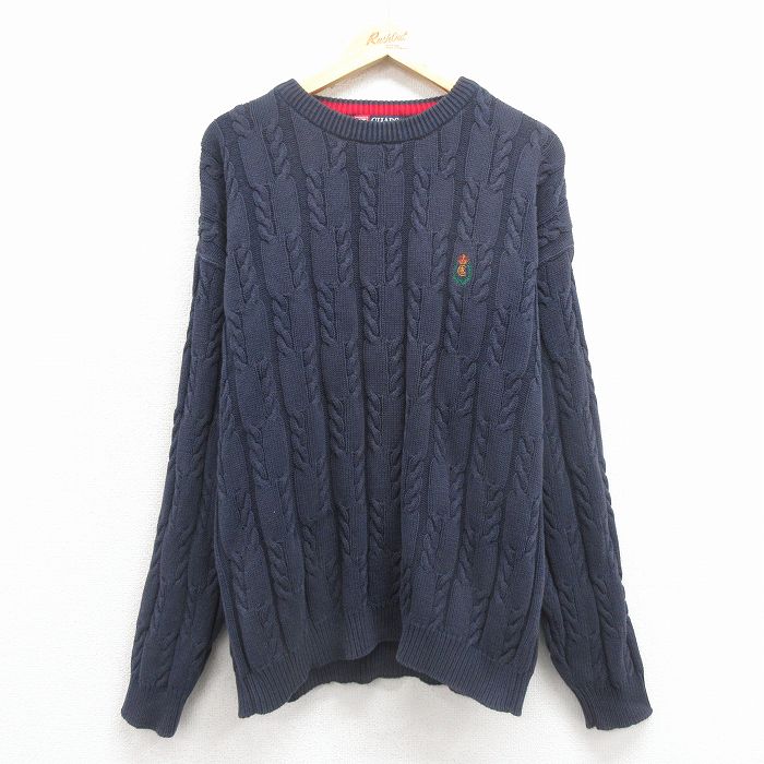 【20%OFF】ラルフローレン 90s 長袖セーター ワンポイントロゴ ネイビー XL | 古着