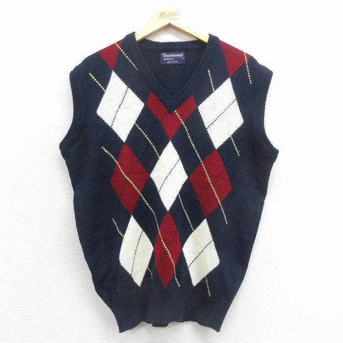 アロー 80s ニットベスト アーガイル L | 古着