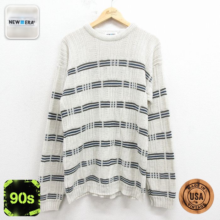 【50%OFF】ニューエラ 90s 長袖セーター ベージュ M | 古着