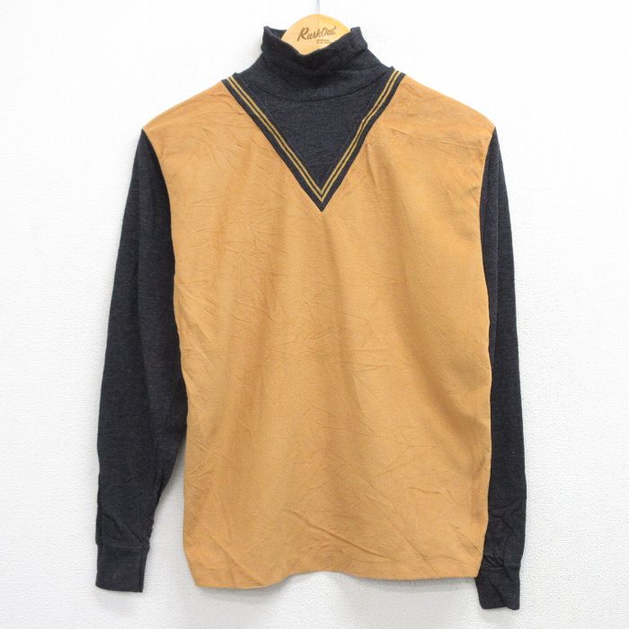 80s 長袖セーター モックネック グレー S | 古着