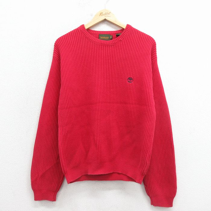 【20%OFF】ティンバーランド 00s 長袖セーター ワンポイントロゴ レッド M | 古着