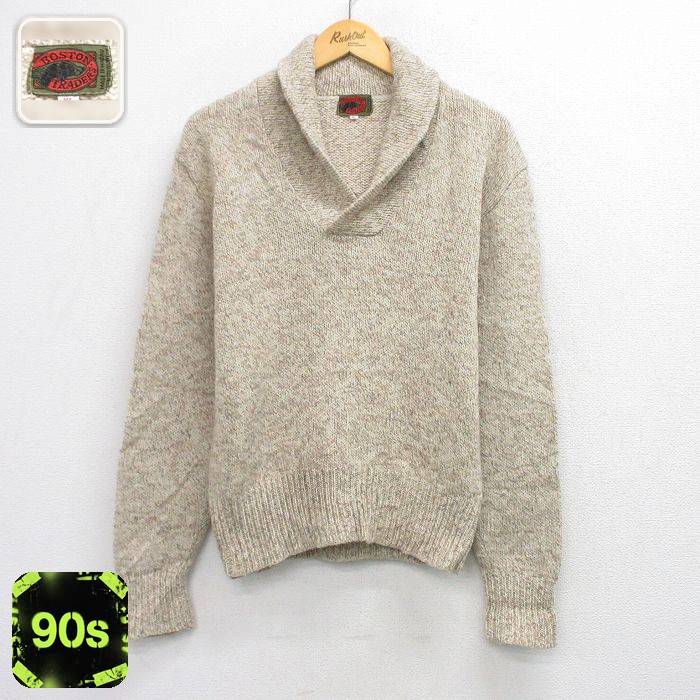 ボストントレダーズ 90s 長袖セーター ショールカラー ベージュ M | 古着
