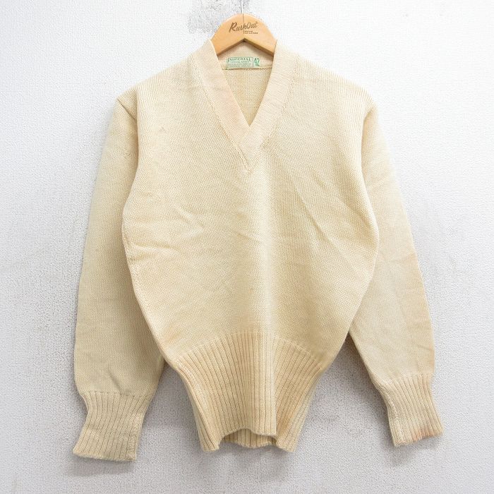 50s 長袖セーター 生成り ベージュ S | 古着