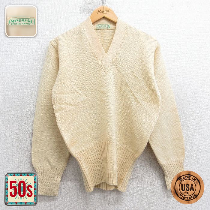 【50%OFF】50s 長袖セーター 生成り ベージュ S | 古着