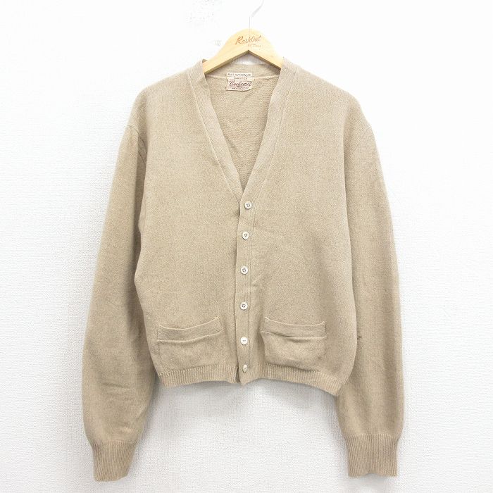60s 長袖カーディガン ベージュ L | 古着